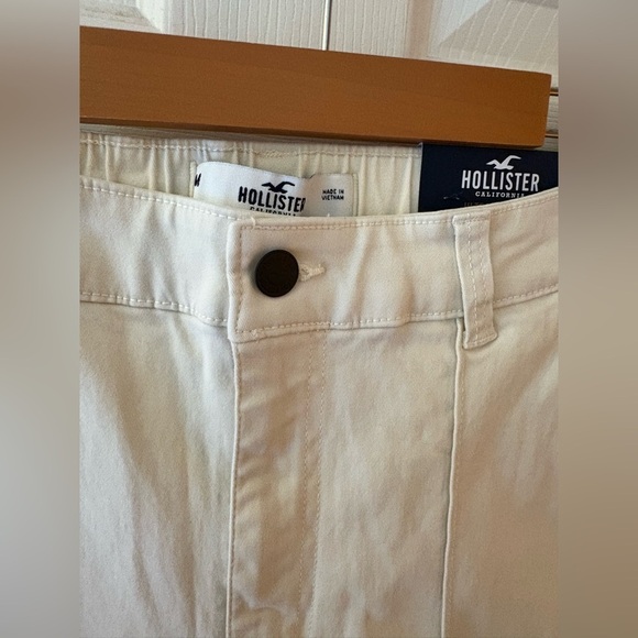 Hollister NWT cream ultra high rise wide leg pant size M stretch cropped - Picture 2 of 12